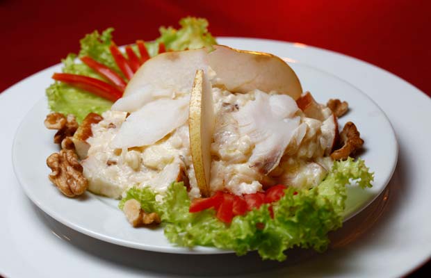 Risoto de bacalhau, pêra e nozes<br> Risoto de bacalhau, pêra e nozes<br>