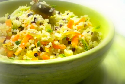 Cuscus de quinua com legumes