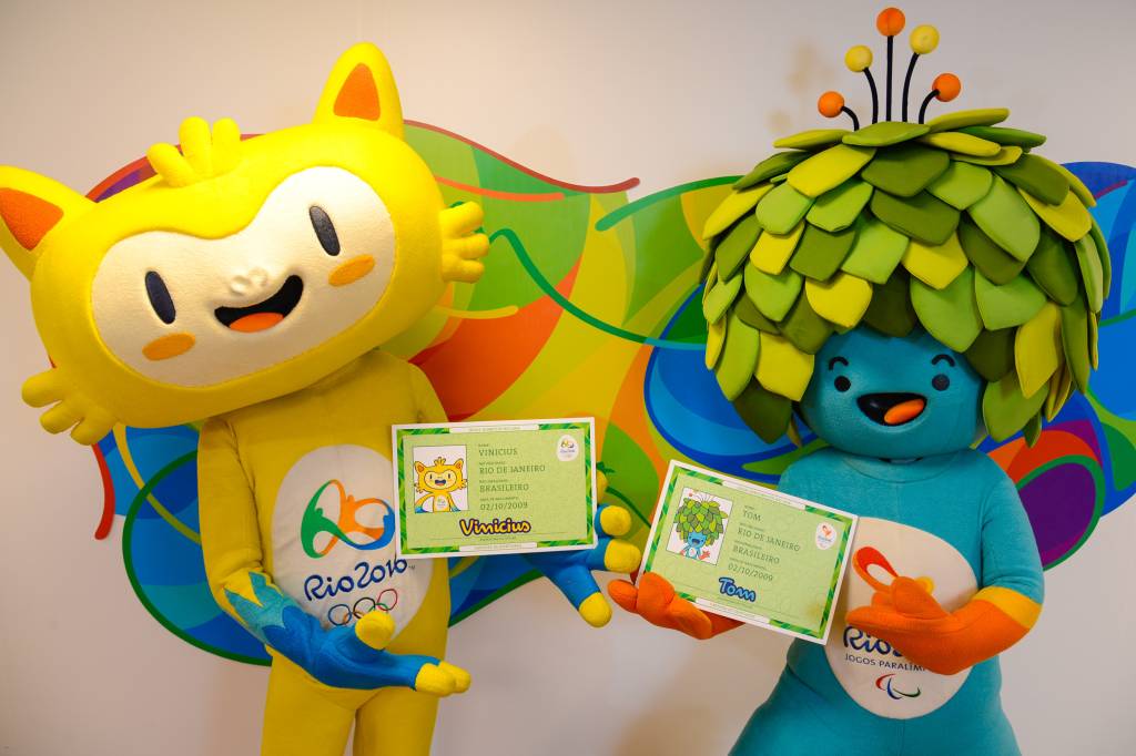 Mascotes dos Jogos Rio 2016 se chamam Tom e Vinicius