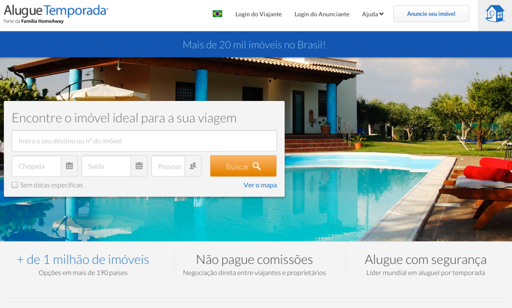 Aluguel por temporada é alternativa para viagem mais econômica