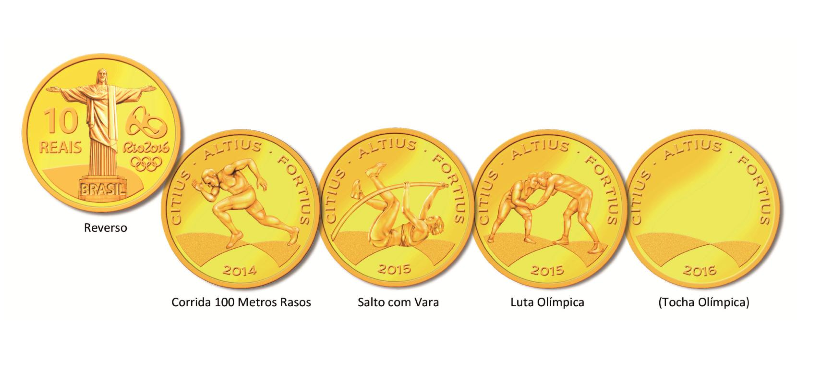 Moedas comemorativas dos Jogos Rio 2016