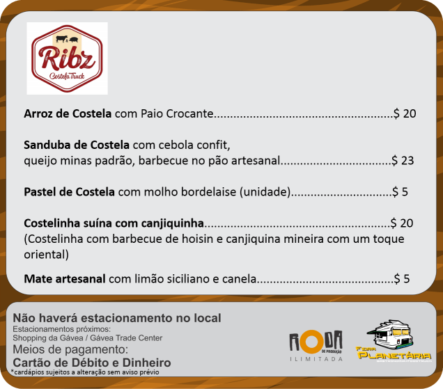 Cardápios ribz julho Cardápios ribz julho