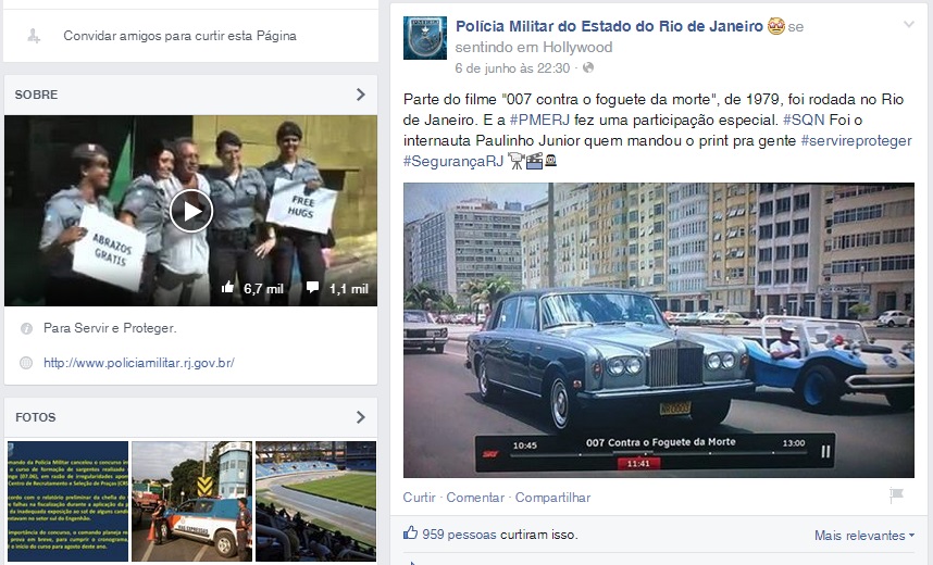 PM do Rio cria Facebook “fofo” e evita violência