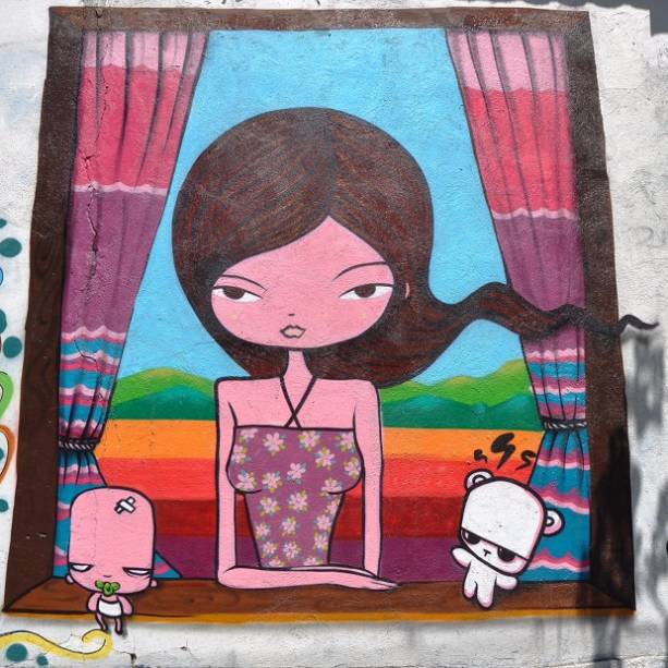 Trabalho Nina, no muro da Sociedade Hípica, no Jardim Botânico.<br> Trabalho Nina, no muro da Sociedade Hípica, no Jardim Botânico.<br>