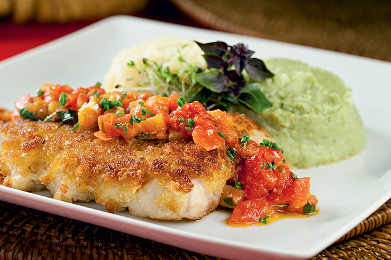 Peixe em crosta crocante com dois purês (R$ 38,90): sempre às quintas Peixe em crosta crocante com dois purês (R$ 38,90): sempre às quintas