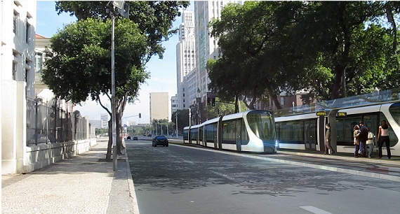 Os VLTs também vão trafegar pela avenida e terão estação com conexão com o teleférico do Morro da Providência<br>