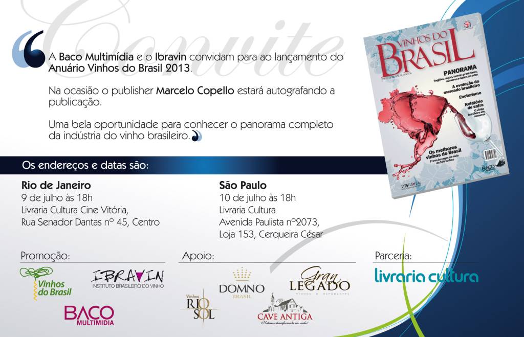 Lançamento do Anuário Vinhos do Brasil 2013