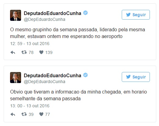 Eduardo Cunha é agredido por mulher e xingado em aeroporto no Rio. Veja o vídeo