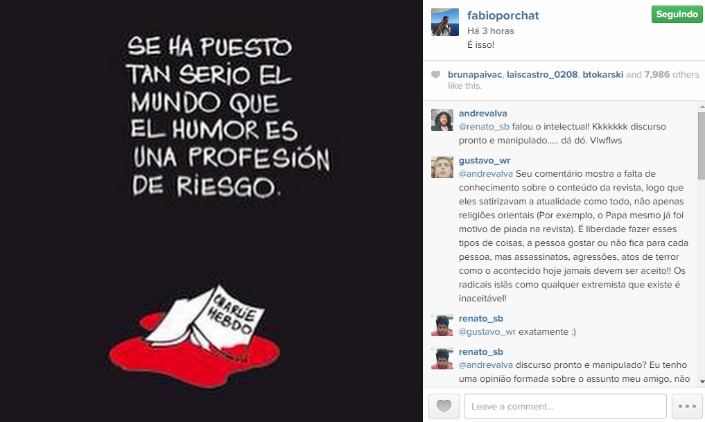 Cartunista Laerte Coutinho e artistas como Fabio Porchat e Alexandre Nero desabafam sobre atentado ao jornal Charlie Hebdo, em Paris