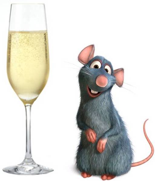 Quem bebe Champagne é inteligente, mesmo que seja um rato