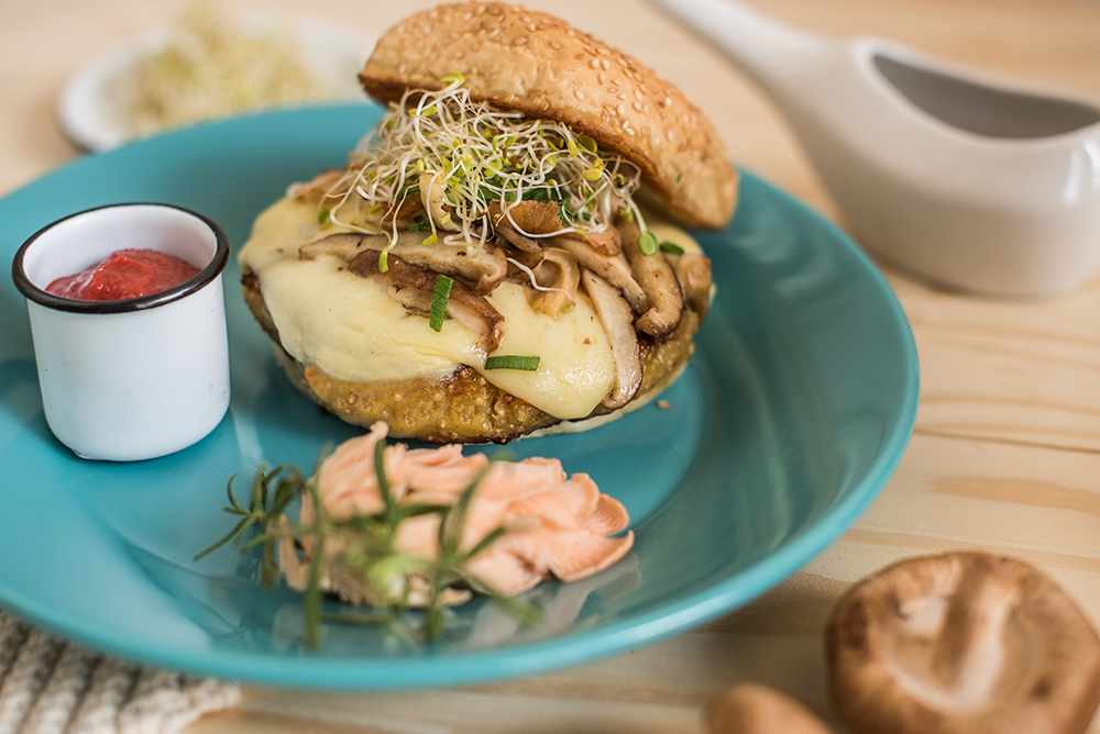 Gabo Café; hambúrguer vegetariano