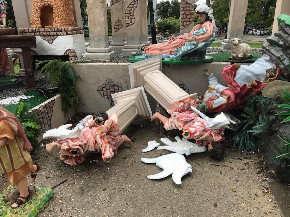 Presépio da Arquidiocese é destruído na Glória