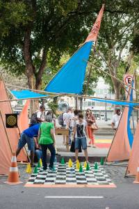 StudioX e ITDP ocupam vaga na Praça Tiradentes no Parking Day Rio de Janeiro.