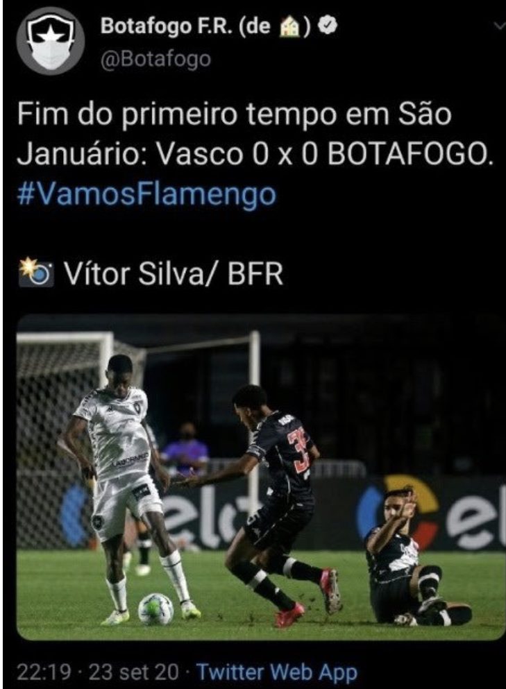 Gafe: Botafogo publica ‘Vamos Flamengo’ no Twitter oficial do clube