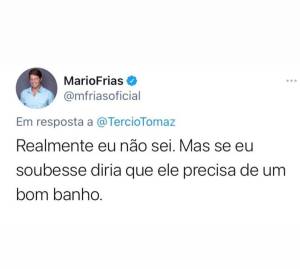 A imagem mostra a reprodução de um post de mario frias