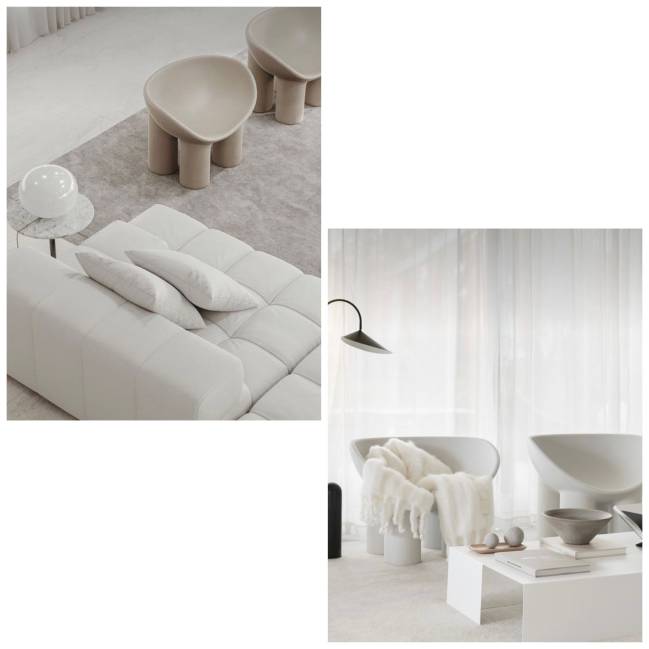 All White As imagens mostram ambientes no estilo All White.
