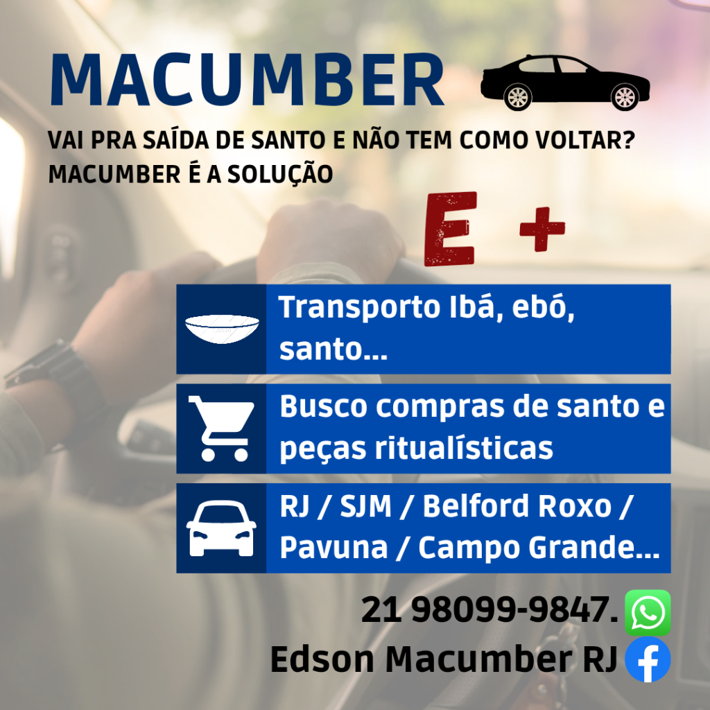 Macumber: cartão anuncia nas redes sociais os serviços religiosos Macumber: cartão anuncia nas redes sociais os serviços religiosos prestados pelo taxista