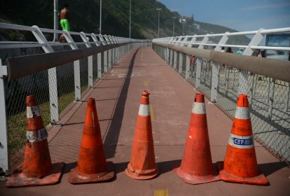 Foto mostra ciclovia Tim Maia interditada