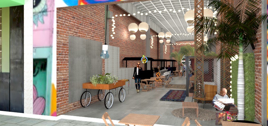 Portinho: imagem em 3D mostra a entrada do mercado local que abre as portas na região do porto