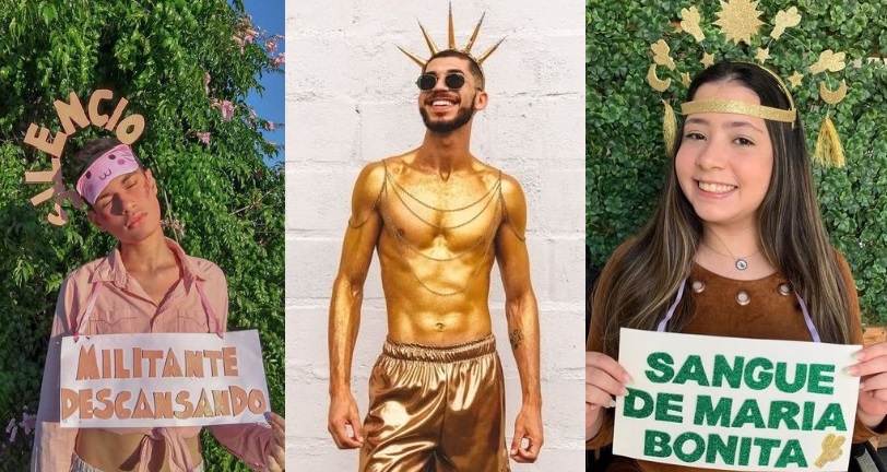 Pessoas fantasiadas de Militante, Sol e Maria Bonita