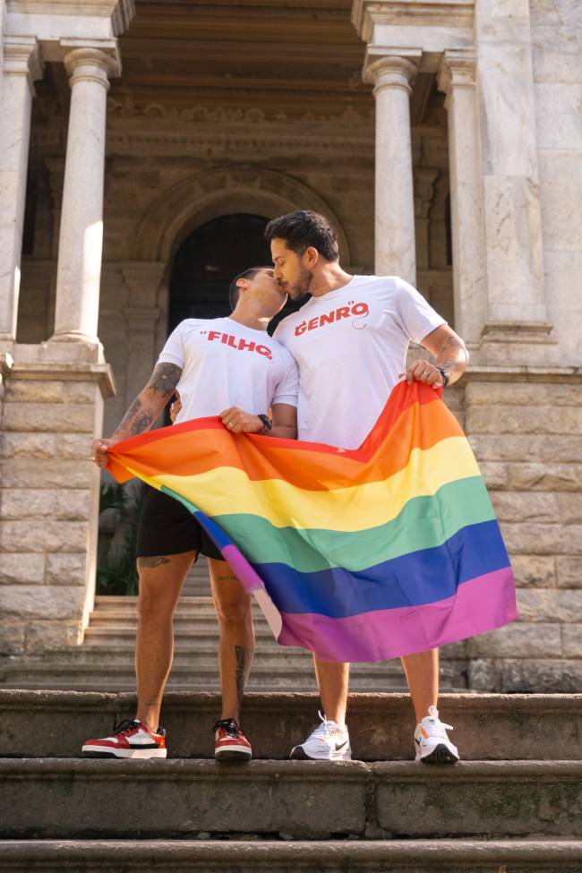 Arquivo pessoal Sassone Felipe Carvalheira e Marcus Vinicius Sassone são o único casal gay do Ilhados com a Sogra