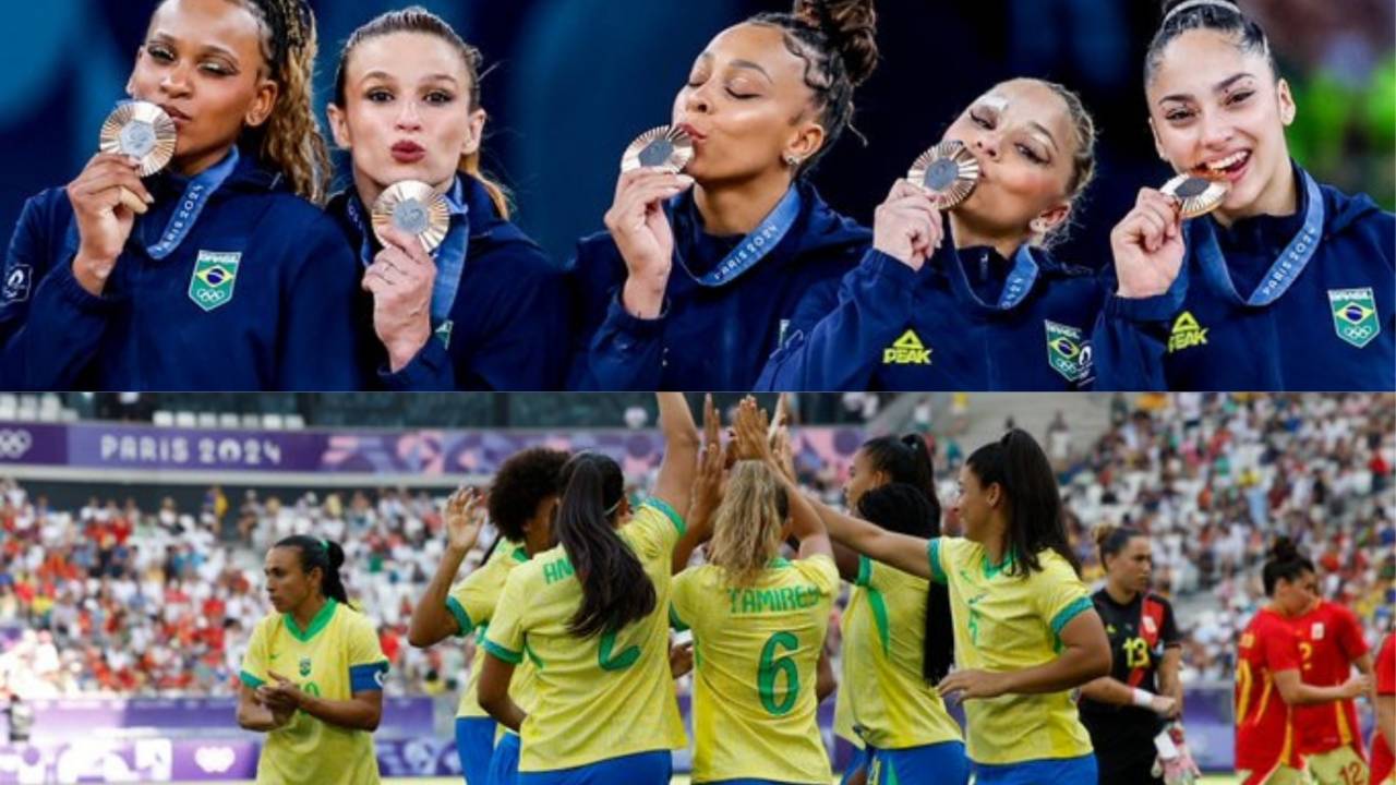 Qual histórico da ginástica e do futebol em Olimpíadas