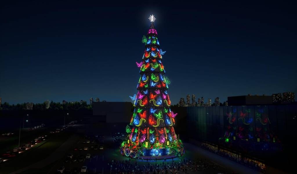 Milhares de lâmpadas e 75 metros: como é a árvore de Natal do BarraShopping