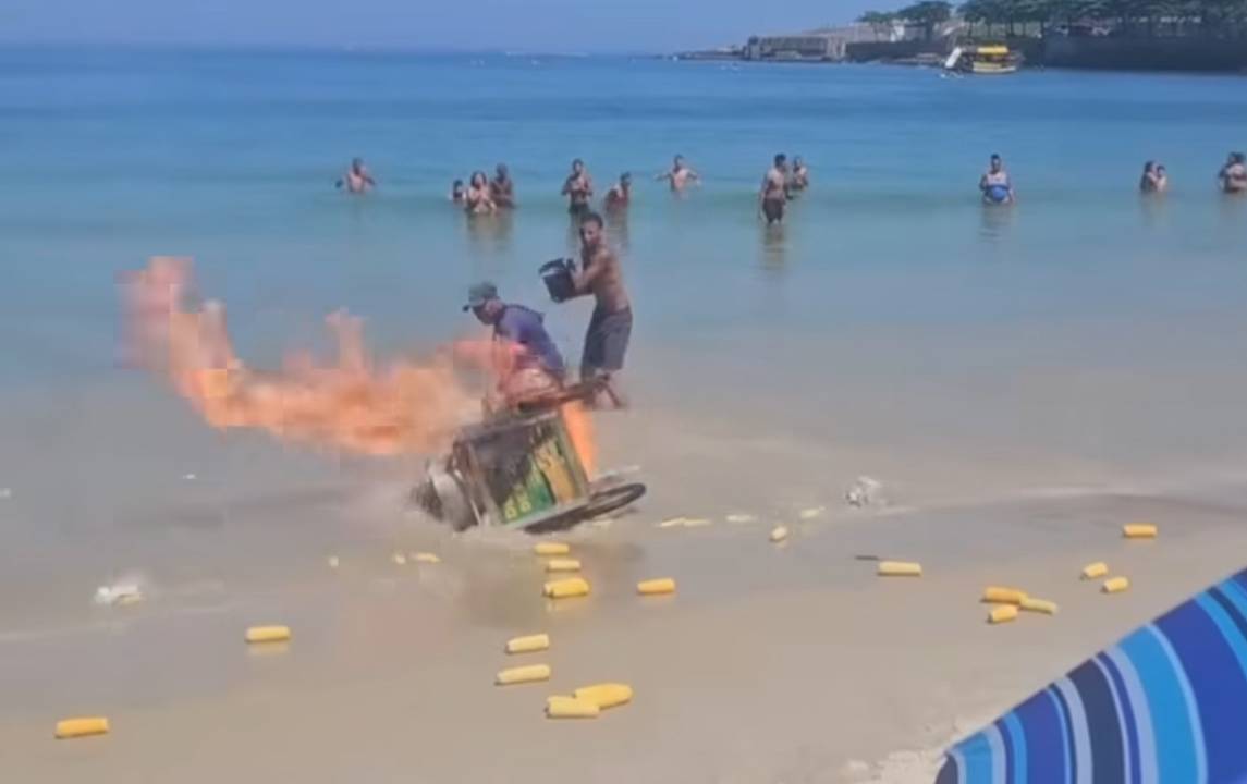 Fogo: vazamento de gás levou à explosão do carrinho em Copacabana