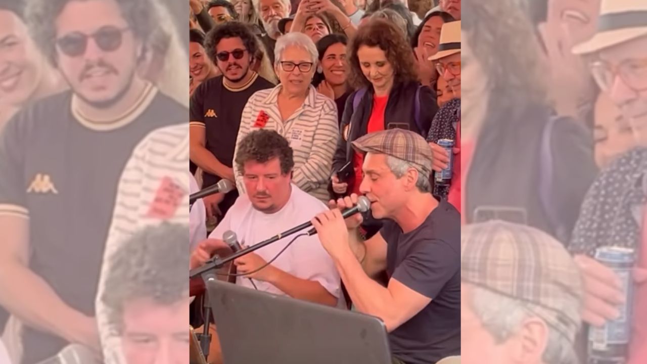 Alexandre Nero tira o terno do Marco Aurélio e canta em roda de samba