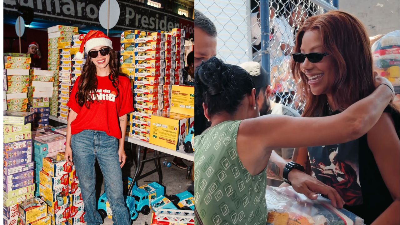 Clima de Natal: Anitta e Ludmilla voltam às origens para distribuir presentes