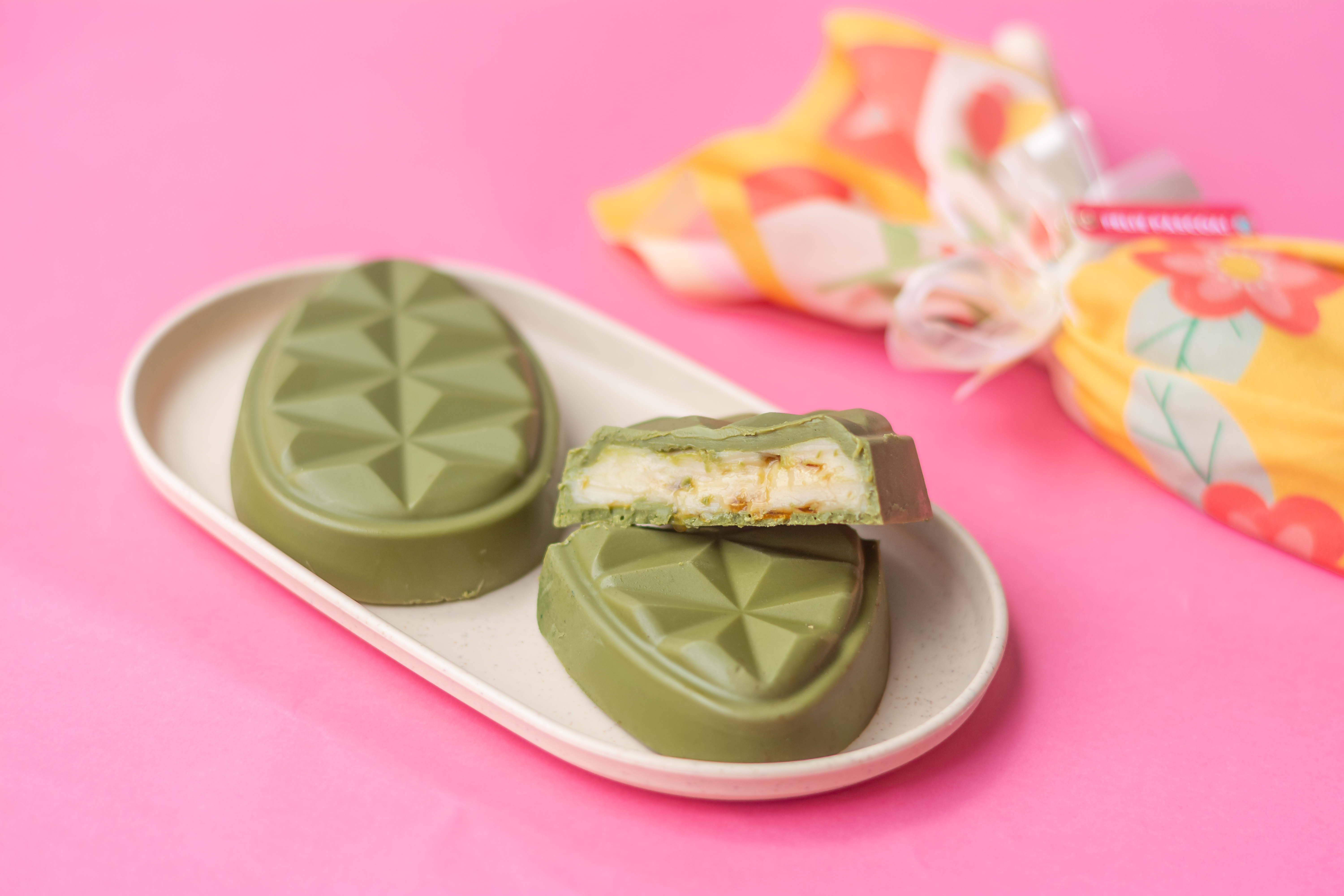 Ovo de matcha da Que Doce