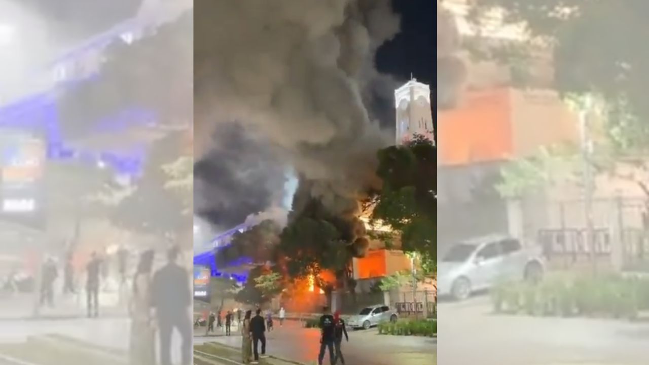 Contêiner ao lado do Edifício Touring pega fogo; prédio não sofre danos