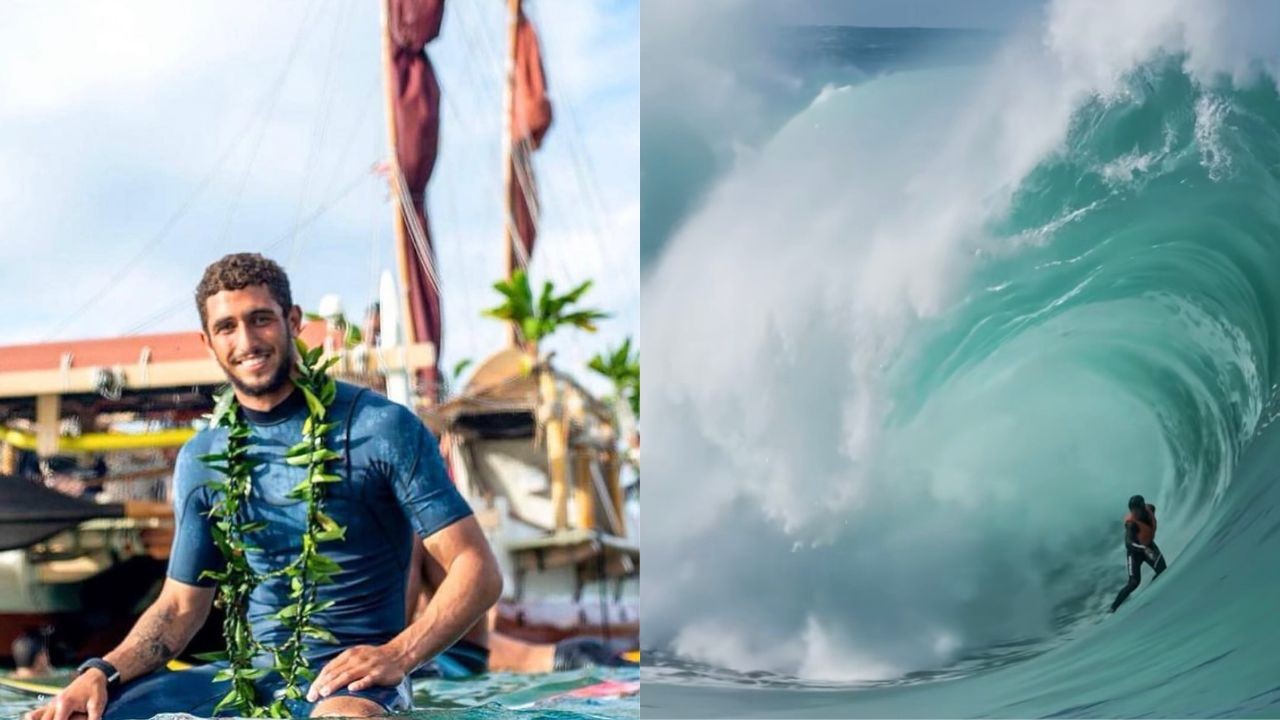Viu essa? Surfista Lucas Chumbo encara onda de 3 metros na Praia da Barra