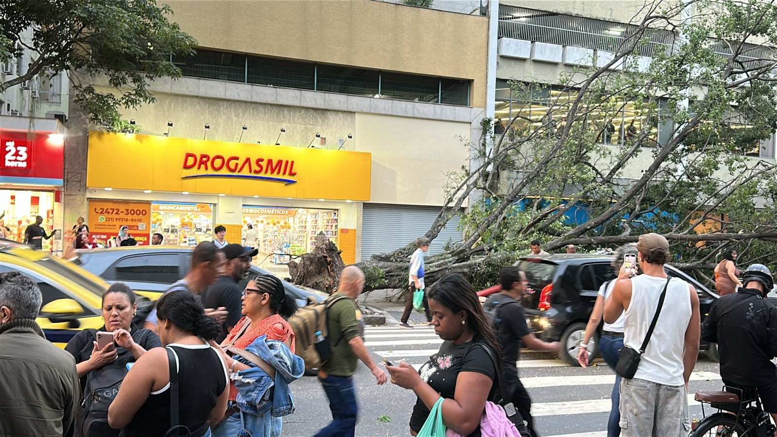 Todos os pontos onde caíram árvores durante a ventania no Rio