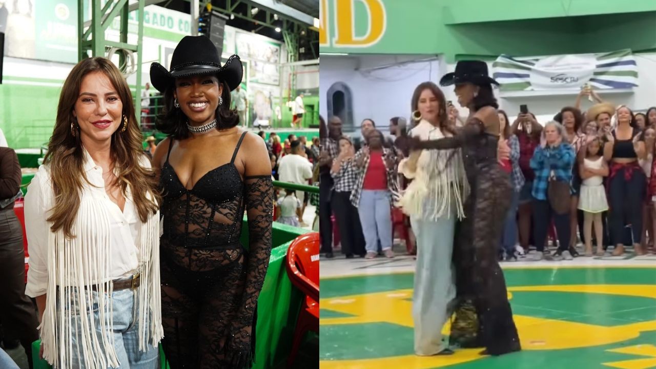Paolla Oliveira e Iza curtem juntas arraiá da Imperatriz Leopoldinense